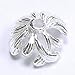 2 pcs .925 Sterling Silver Leaf Flower Bead Cap 11mm/Findings/Bright