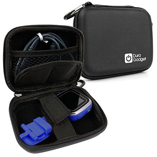 DURAGADGET Kidizoom Smartwatch Case - Premium Quality Shock Absorbant Black Shell Case with Carabiner Clip & Dual Zip Function for Vtech Kidizoom Smartwatch & Vtech Kidizoom Smartwatch DX