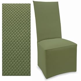 Stretch Pique Balsam Green Set of four Dining Chair Covers 708 by SlipcoverShop