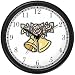 Wedding Bells and Roses - Flower Wall Clock by WatchBuddy Timepieces (Black Frame)