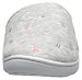 isotoner Women's Signature Terry Floral Embroidered Clog Slipper, Heather Grey, 8.5-9