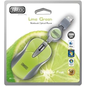 Sweex Notebook USB Optical Mouse - Lime Green