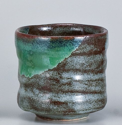 青志野筒茶碗　【寿司湯呑】