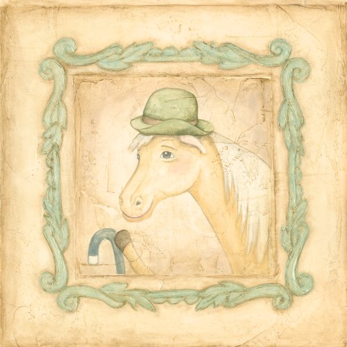 Green Frog Art Vintage Animals On Parade Series Canvas Gallery Wrapped Art, Chester