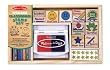 Classroom Stamp Gift Set: Multi-Color Glossy Paper, Crayons & Stamp Set