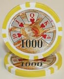 25 $1,000 Ben Franklin 14 Gram Laser Graphic Poker Chips