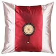 Decorative Handmade Silky Red & Silver Cushion Cover / Pillow Sham - Golden Sunflower Design