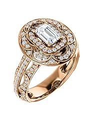 10K Rose Gold Emerald Cut Diamond Ring -- LIFETIME WARRANTY