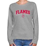 NCAA UIC Flames Ladies Ash Logo Arch Long Sleeve Classic Fit Tee-