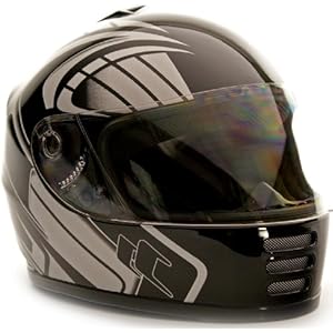 Youth Full Face Helmet Black, Large