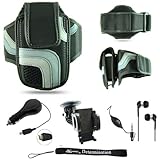 Black Adjustable Deluxe Sportband / Workout Armband with Adaptable Neck Str ....