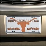 Texas Longhorns White Metal License Plate
