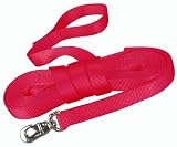 Hamilton 1-Inch Single Thick Nylon Horse Longe Line with Swivel Snap 26 Feet, Raspberry