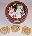 Scott's Cakes 1 lb. White Chocolate Covered Pretzel with Peanuts in a Season Greetings Tin