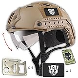 ATAirsoft PJ Type Tactical Fast Helmet w/ Protective Goggles Low Price Version DE