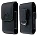 Vertical Leather Black Swivel Belt Clip Pouch Holster Case For Motorola DROID Turbo Fits with Otterbox Commuter/Defender or Thick Armor Hybrid Case On Cover Fit / Over Size / XL / XXL)