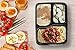 Disposable Lunch Box Bento Food Storage Container - 3 Compartments Meal Prep (Sets of 10) No BPA, BPS Free, Recyclable, Microwave Safe, Dishwasher friendly. Easy to Clean, for Home Cooks and Dieters