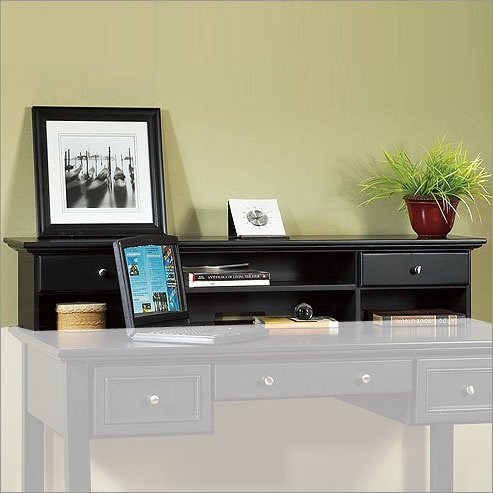 Office Product: The Bedford Executive Desk Hutch   Black Finish