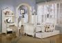 Alexandria Collection Young Girls 5PC Twin Size Sleigh Bed/Trundle Group in a White Pearl Finish