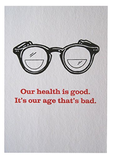 Letterpress Notecards Humorous Vintage Style Blank Notecards - 8 Cards, 2 Each of 4 Designs