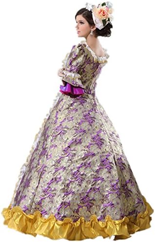 Xnaihuafei Women's Luxury Medieval/Renaissance Colonial Belle Queen Gown