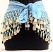 Sky Blue Belly Dance Skirt With Gold Coins (Great Gift Idea)