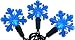 Set of 50 Blue LED Snowflake Christmas Lights - Green Wire