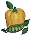 ID 1459Z Pepper and Pea Pod Patch Garden Growing Embroidered Iron On Applique