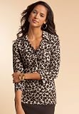 Chadwicks Matte Jersey Twist-Front Top (CHOCOLATE BERRY,M)