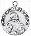 St. Ignatius Loyola Sterling Silver Medal with 18 Inch Chain