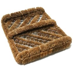"Herringbone" Coir Boot Scraper Brush - 2.5" x 12" x 13" inches - Unbleached Coir Shoe Scraper