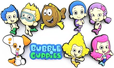 9pcs Bubble Guppies Shoe Charms for Croc Shoes & Bands Bracelet Wristband