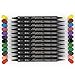 Stationary Cupboard Dual tip Marker Pens, Set of 12 No Duplicates, Brush Pens With Fine And Brush Tip Non Toxic Water Based For Sketching, Painting And Coloring