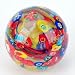 Murano Design Glass Art Twirled Rainbow Stripes Paperweight XL PW-6057