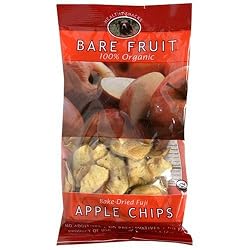 Bare Fruit 100% Organic Bake-Dried Fuji Apple Chips, 2.6-Ounce Bags (Pack of 12)