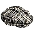 Brown & White Wool Blend Metallic Plaid Ivy Cap Hat