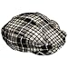 Brown & White Wool Blend Metallic Plaid Ivy Cap Hat