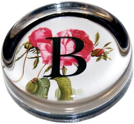 "B" - Small Round Glass Paperweight