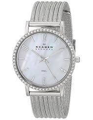 Skagen Womens 922SSSS White Label Analog Display Analog Quartz Silver Watch