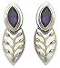 Jewelry : 22k Gold Overlay Sterling Silver Amethyst Leaf Design Earrings by Michou