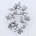 Vintage White Pearl Wreath Brooches