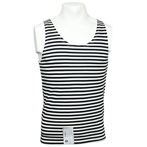 Genuine Russian Marines Sleeveless TELNYASHKA - Black Striped Tank Top Vest
