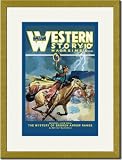 Gold Framed/Matted Print 17x23, Western Story Magazine: Broken Arrow Range