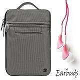 Gray Durable Nylon Protective Carrying Cover Sleeve Case For Pandigital Novel 7" Color Multimedia eReader + Includes a Crystal Clear High Quality HD Noise Filter Ear buds Earphones Headphones ( 3.5mm Jack )