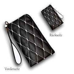 Handywelt-Niefern Universal Kunstleder Zipper Handy Tasche Etui H�lle Handytasche K12 Schwarz mit Silberne Naht f�r Nokia Lumia800 - Nokia N8 - Nokia N9- Nokia C7 - Samsung S5360 Galaxy Y - Samsung Galaxy W - Samsung S5570 Galaxy Mini - Samsung S5830 Galaxy Ace - Samsung I9000 Galaxy S - Samsung I9001 Galaxy S Plus - Samsung I9100 Galaxy S II - Sony Ericsson Arc - Sony Ericsson Arc S - Sony Ericsson Xperia Play - Sony Ericsson Xperia Neo -