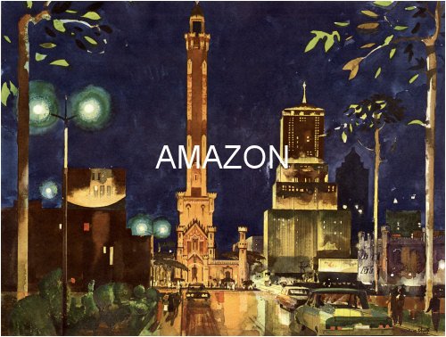 1965 Millard Sheets - Michigan Boulevard Chicago Illinois - Fine Art Print Watercolor Reproduction Poster