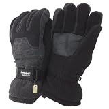 Mens Heavy Ski Thinsulate Thermal Fleece Gloves with Palm Grip (3M 40g)