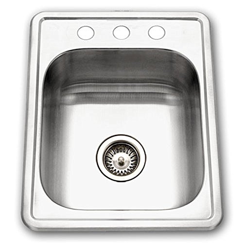 Houzer 1722-7BS-1 Hospitality Series Topmount Stainless Steel 3-holes Bar/Prep Sink