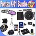 Pentax K-01 16MP APS-C CMOS Compact System Camera With 18-55mm and 55-200mm Lens (White) + Extended Life Battery + 8GB SDHC Class 10 Memory Card + USB Card Reader + Memory Card Wallet + Deluxe Case w/Strap + Shock Proof Deluxe Case + Mini HDMI to HDMI Cable + 3 Piece Professional Filter Kit + Professional Full Size Tripod + Accessory Saver Bundle!