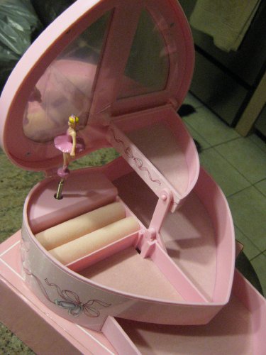 Ballerina Heart Musical Jewelry Box Pink Ballet Picture